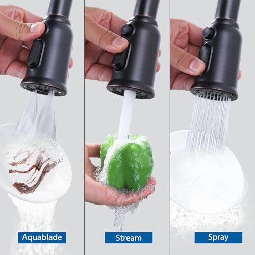 Pull Down Kitchen Faucet Spray Head Replacement, 3-Function Oil Rubbed Bronze