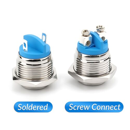 SmartSwitch 12V/24V 7-19mm Steel LED Illuminated ON/OFF POWER Button Switch IP67 - Picture 2 of 30