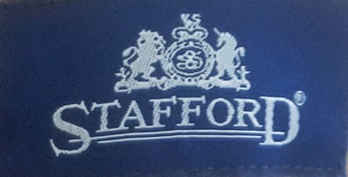 STAFFORD 42R Black Tan & Brown Herringbone Sport Coat Jacket Red Blue Windowpane - Picture 7 of 8