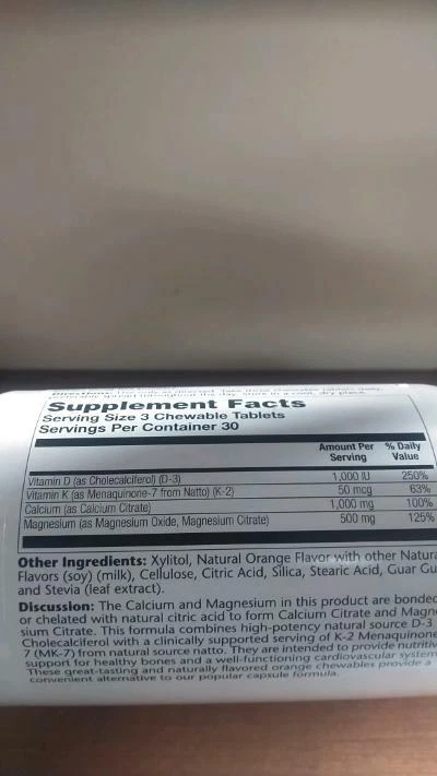 Cal-Mag Citrato Masticable 90 Masticables Relación 2:1 01/20 Foto 3 de 3