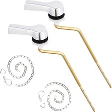 2-Pack Universal Side/Angle Mount Toilet Handle, Brass Toilet Tank Flush Lever