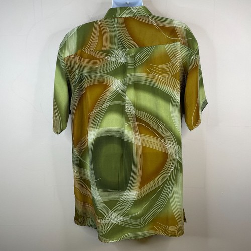 Virgola Uomo 70s 80s Vintage Mens Shirt Size XL Green Retro Indie Abstract Disco - Picture 2 of 11