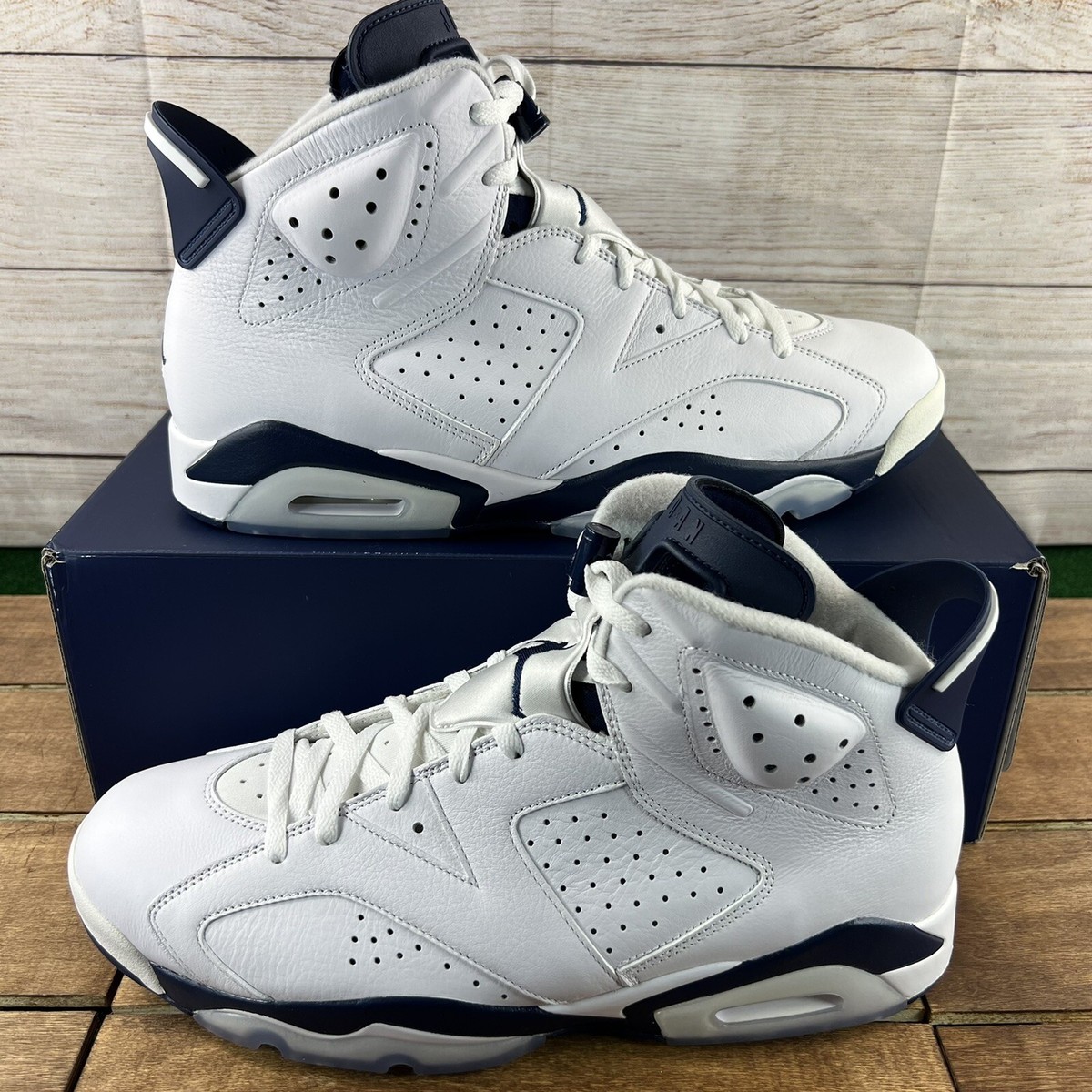 🔥Nike Air Jordan 6 Retro 'Midnight Navy' White Navy CT8529