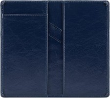 Leather Checkbook Cover Holder with Free Divider Right Handed with Middle Pen...