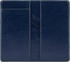 Leather Checkbook Cover Holder with Free Divider Right Handed with Middle Pen...