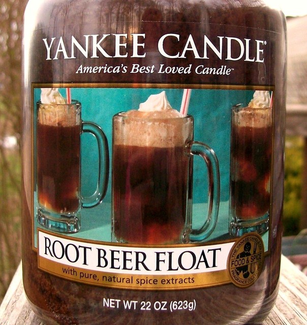 Yankee Candle Retired "ROOT BEER FLOAT"FoodLarge 22 oz WHITE LABEL