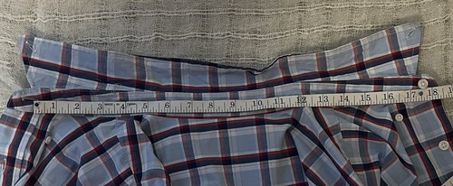 Covington pflegeleichtes Herrenhemd XL kurzärmelig kariert blau rot weiß - Bild 7 von 10