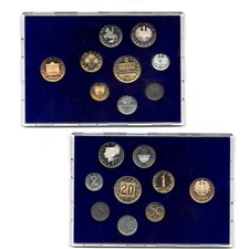 AUSTRIA MINT SET 2 GROSCHEN - 20 SCHILLING 1980 8 Proof Coins & Medal. BB15