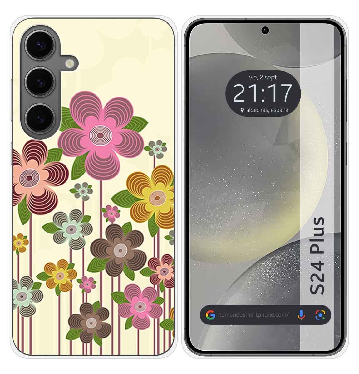 Cover Silicone per Samsung Galaxy S24+ Plus 5g Disegno Primavera IN Fiore