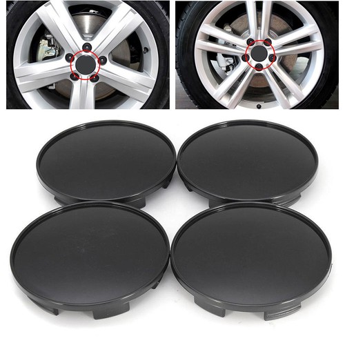 4pcs 68mm Black Wheel Hubs Center Universal Wheel Rim Hub Cover Caps