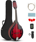 A-Style Mandolin Instrument Kit, 8 Strings Acoustic Mahogany Wood Mandolins Musi
