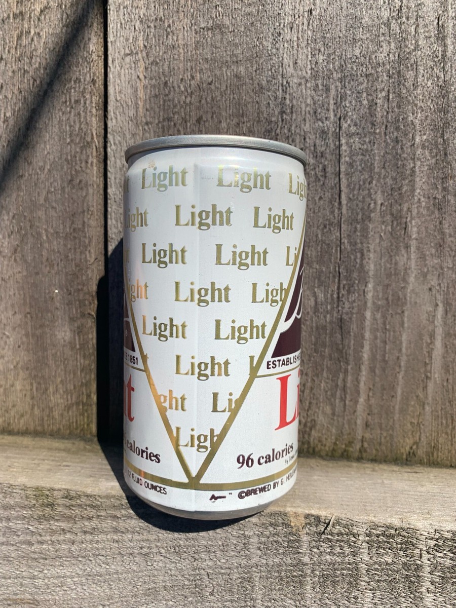 Vintage Blatz Light Beer Can Bottom Open Peel Off Tab Brown