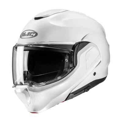 MODULARER MOTORRADHELM WENDBAR HJC F100 PEARL WHITE Perlweiß Größe XS