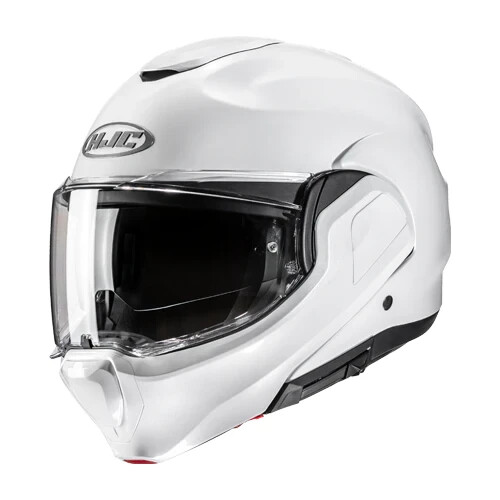 CASCO MOTO MODULARE Reversibile HJC F100 PERLA WHITE Bianco Perla taglia S - Foto 1 di 7