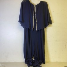 MSK 3/4 Sleeve Women's Long Jumpsuit Size Large Color Navy NWT