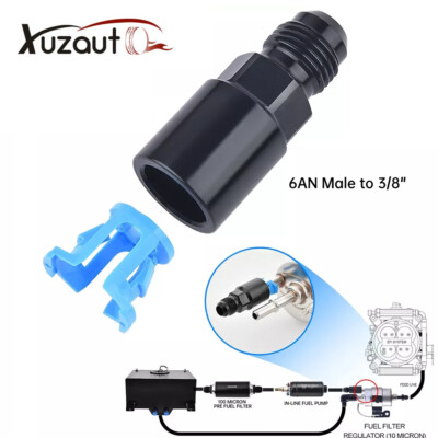 6AN Male to 3/8'' SAE Quick-Disconnect Female Push-On EFI Fitting Aluminum 