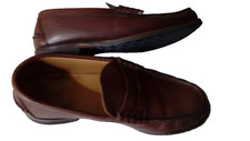 Mens Barbour shoes size UK 9 dark brown loafer VGC leather covered solesRRP£120
