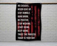 Motivational Home Gym Flag - Distressed American Fitness Banner