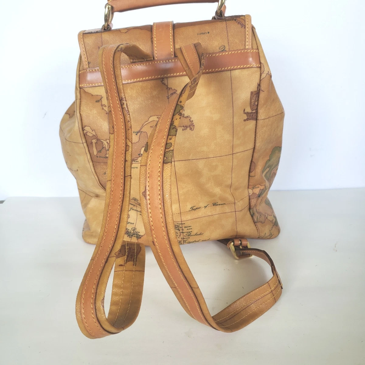 Authentic Alviero Martini Classe world map Backpack Geo Brown
