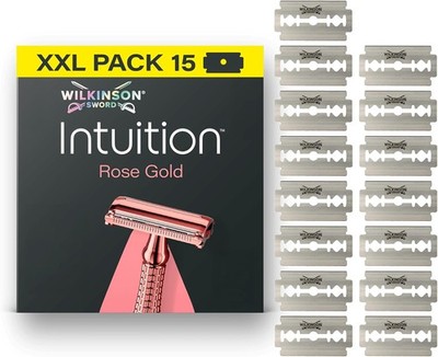 Wilkinson Sword Intuition Rose Gold Safety Rasierer Damen 15 Klingen Ersatz Pack
