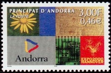 Timbre Andorre Français n°536 "Expo 2000"