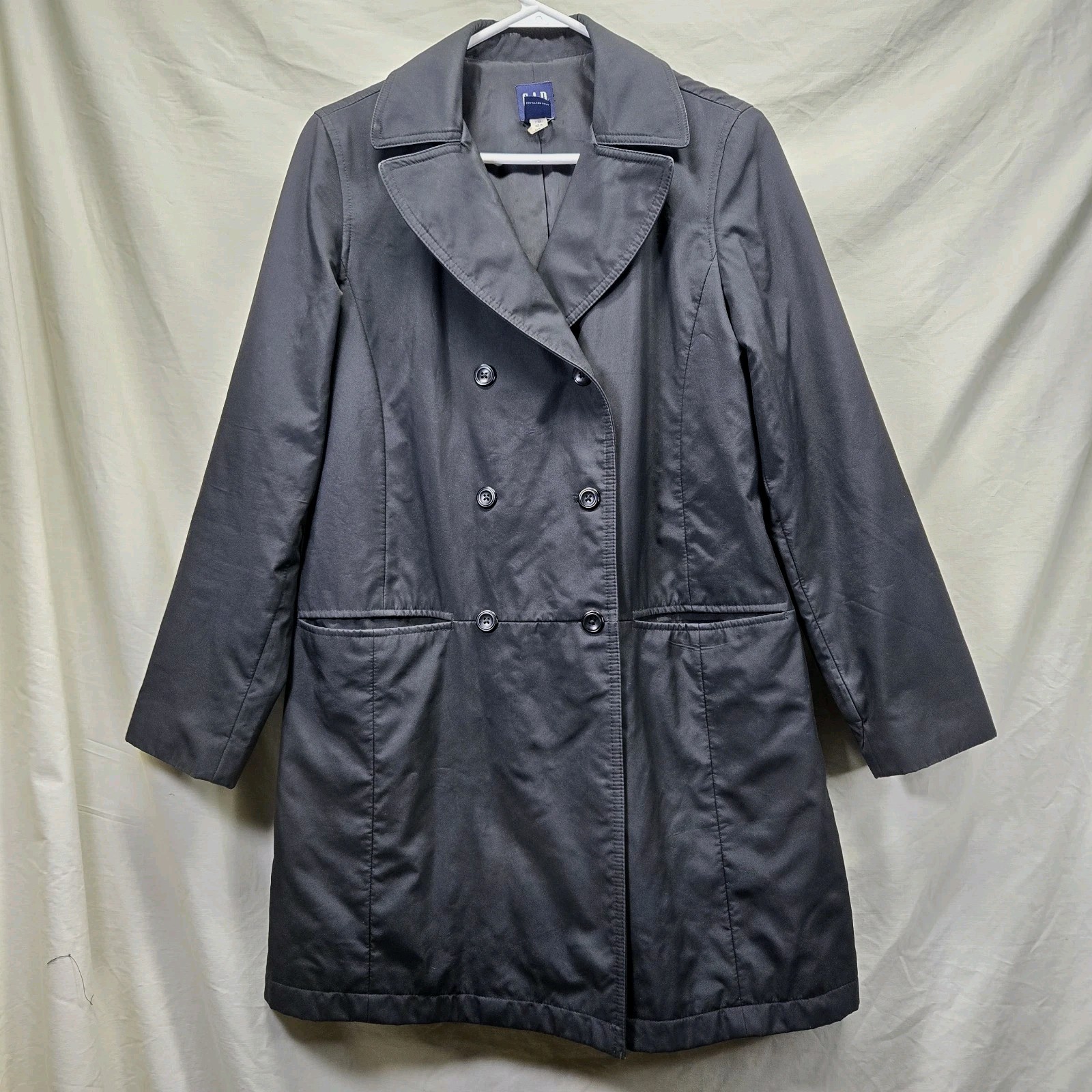 GAP Black Peacoat Jacket Softshell Double Breaste… - image 13