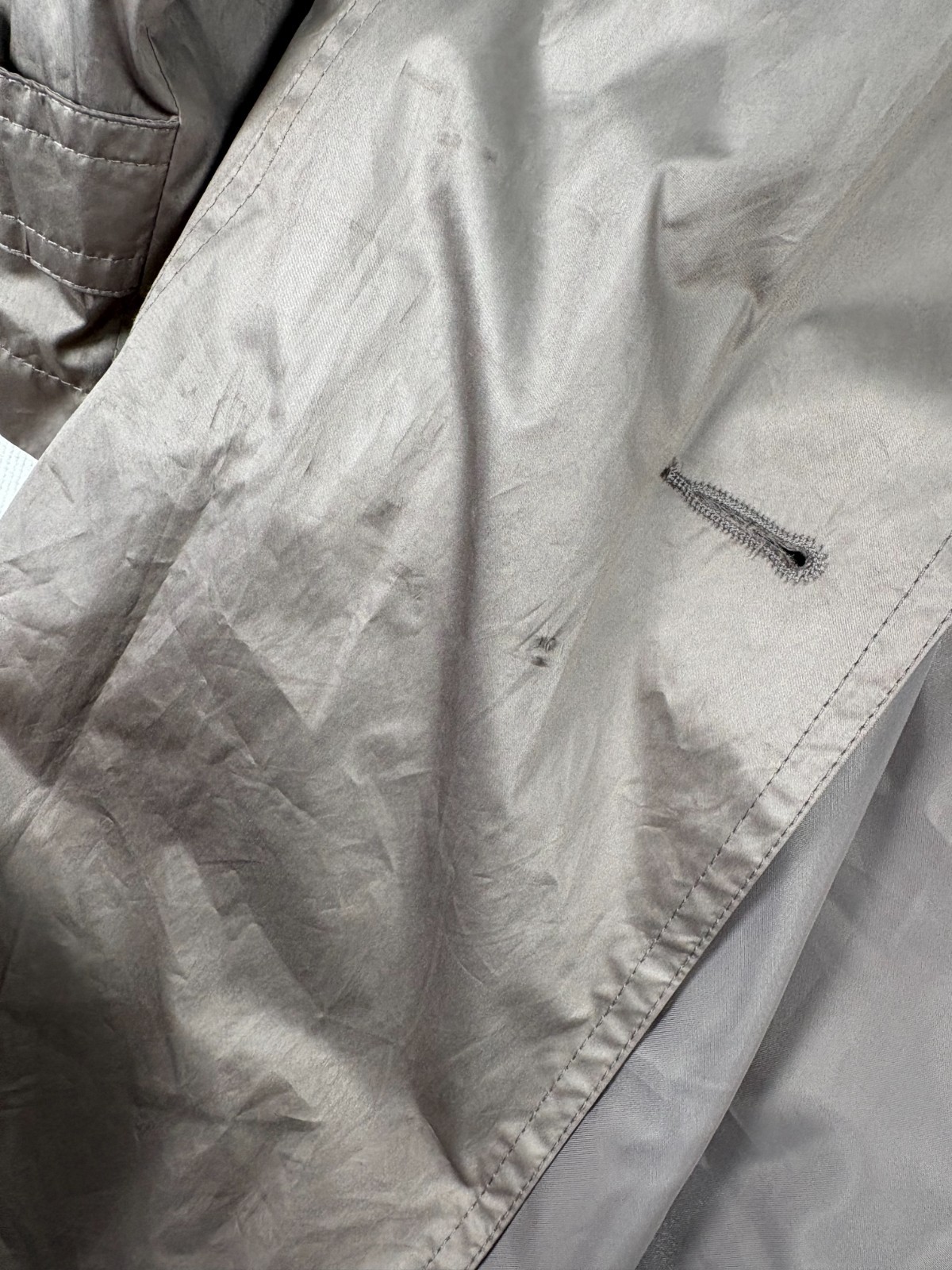 Maggie T Trench Coat Womens Size 16 Taupe Grey Waterproof Collared Button Front image 8