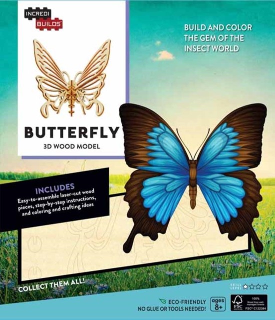 IncrediBuilds: Butterfly 3D Wood Model by Insight Editions (Kit)