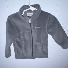 Columbia Gray Fleece Full Zip Jacket 12-18 Months Logo Long Sleeve