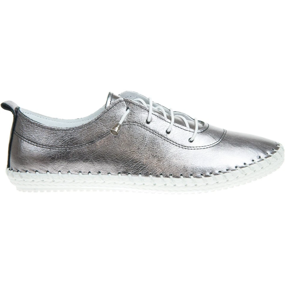 Lunar Womens/Ladies St Ives Metallic Leather Plimsolls (GS769) - Image 3 of 4