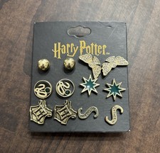 Harry Potter earring set Slytherin House Hogwarts six pack earrings NEW