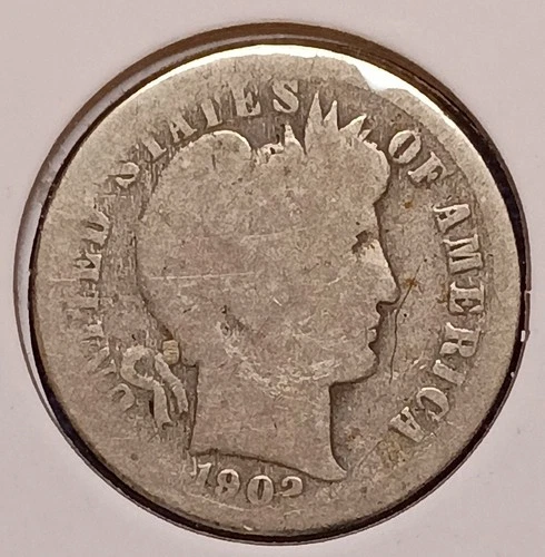 1902-S BARBER DIME -- About Good (AG)
