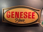 Genesee Beer Sign Rochester New York Large Oval Red Black Yellow Vtg Large 22x12