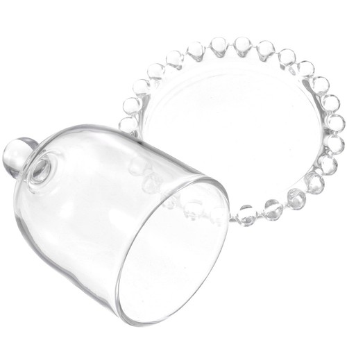 Cake Tray Stand with Lid Glass Dome Display Cupcake Serving Plate Cover - Imagen 11 de 12