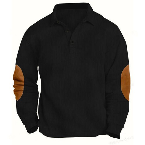 Men's Long Sleeve Lapel Shirt Hoodie T-shirt Base Pullover Hoodie Sweatshirt Top - Picture 19 of 29