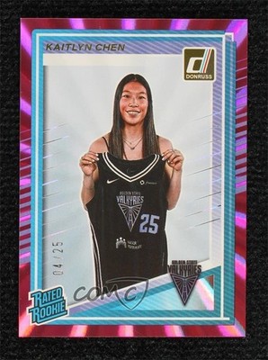 2025 Panini Donruss WNBA Rated Rookie Pink Laser 4/25 Kaitlyn Chen #90 9su