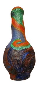 Handmade Paper Mache Decorative Vase 14" X 8" One Of A Kind!