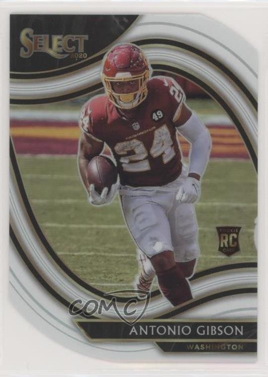 2020 Panini Select Field Level White Prizm Die-Cut Antonio Gibson #372 Rookie RC