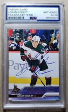 Logan Cooley PSA/DNA Certified Auto 2023-24 Upper Deck Young Guns RC Signed Card