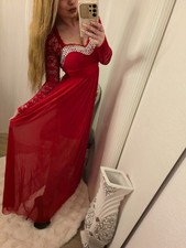 Abendkleid hochzeitskleid abschlusskleid abschluss kleid Rot Silber Strass Stein