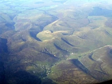 Photo A3 Wanlockhead from the air Scotland's highest village, nestl c2010