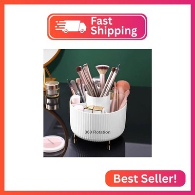 360 Degree Rotating Makeup Brush Holder Organizer Detachable Design 5 Slot Make