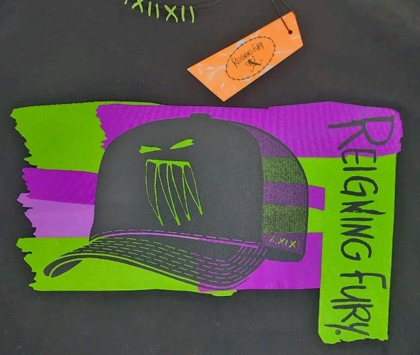 Reigning Fury T-Shirt Men Black Urban Crewneck Size XL Pullover - Image 2 of 4