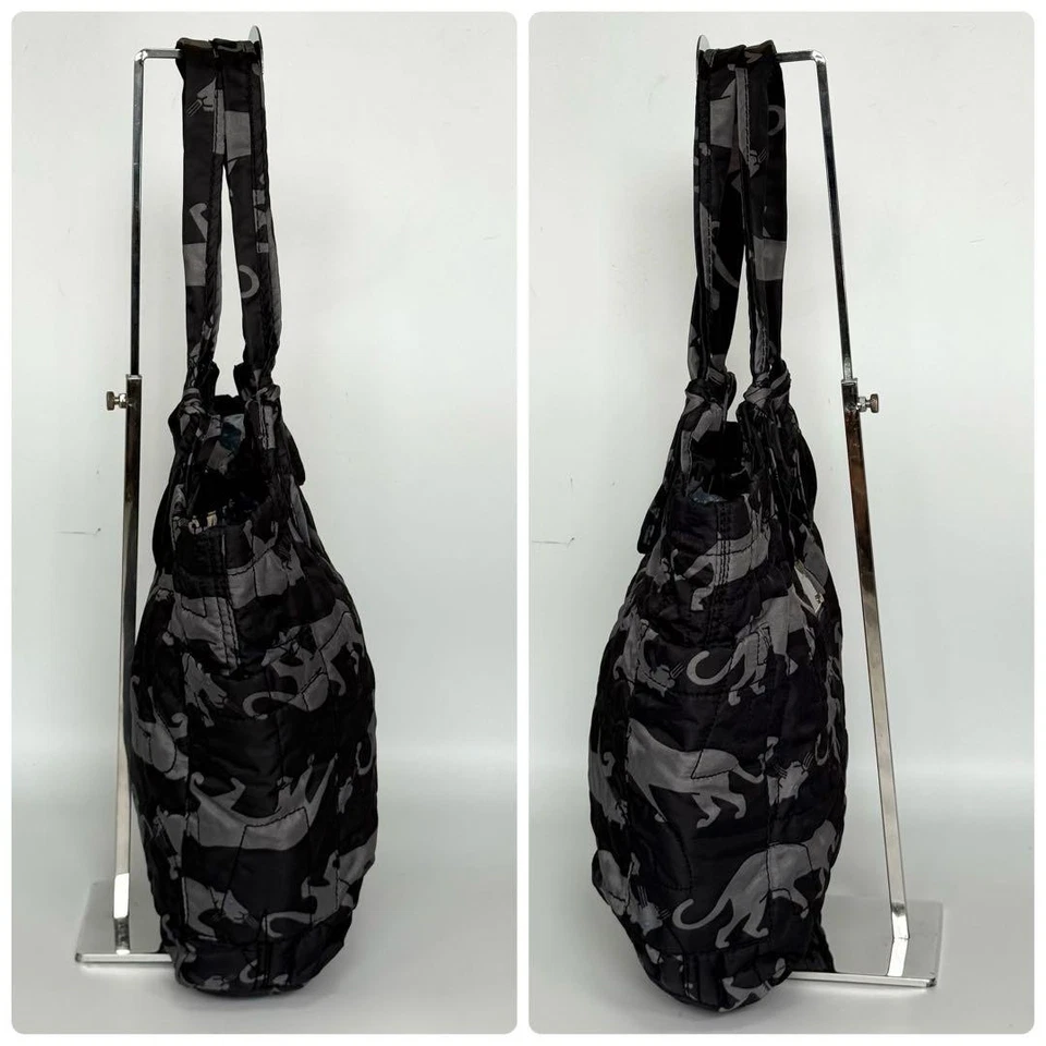 Bolso de Mano Marc by Marc Jacobs Patrón Leopardo Nylon Negro Gris Foto 4 de 4