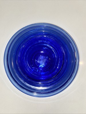 Vintage Pyrex Cobalt Blue Nesting Mixing Bowls Set of 3 Glass Kitchenware Rare