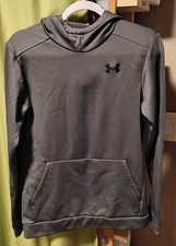 Under Armour Hoodie Sweatshirt Gray Colorful Logo Athleisure Youth XL