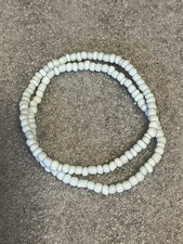 Set of 2 Stackable Seed Bead Bracelets. Light Blue, Stretch