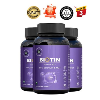 3 Pack CURE.FOREVER Biotin Zinc Selenium 90 Veg Tablets