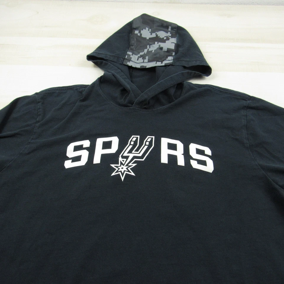 San Antonio Spurs Shirt Mens Extra Large Black Nike NBA Hoodie Tee Cotton Camo - Image 2 of 4