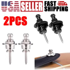 2PCS Guitar Security Metal Fastener Strap Locks Metal Button Bass Strap Lock